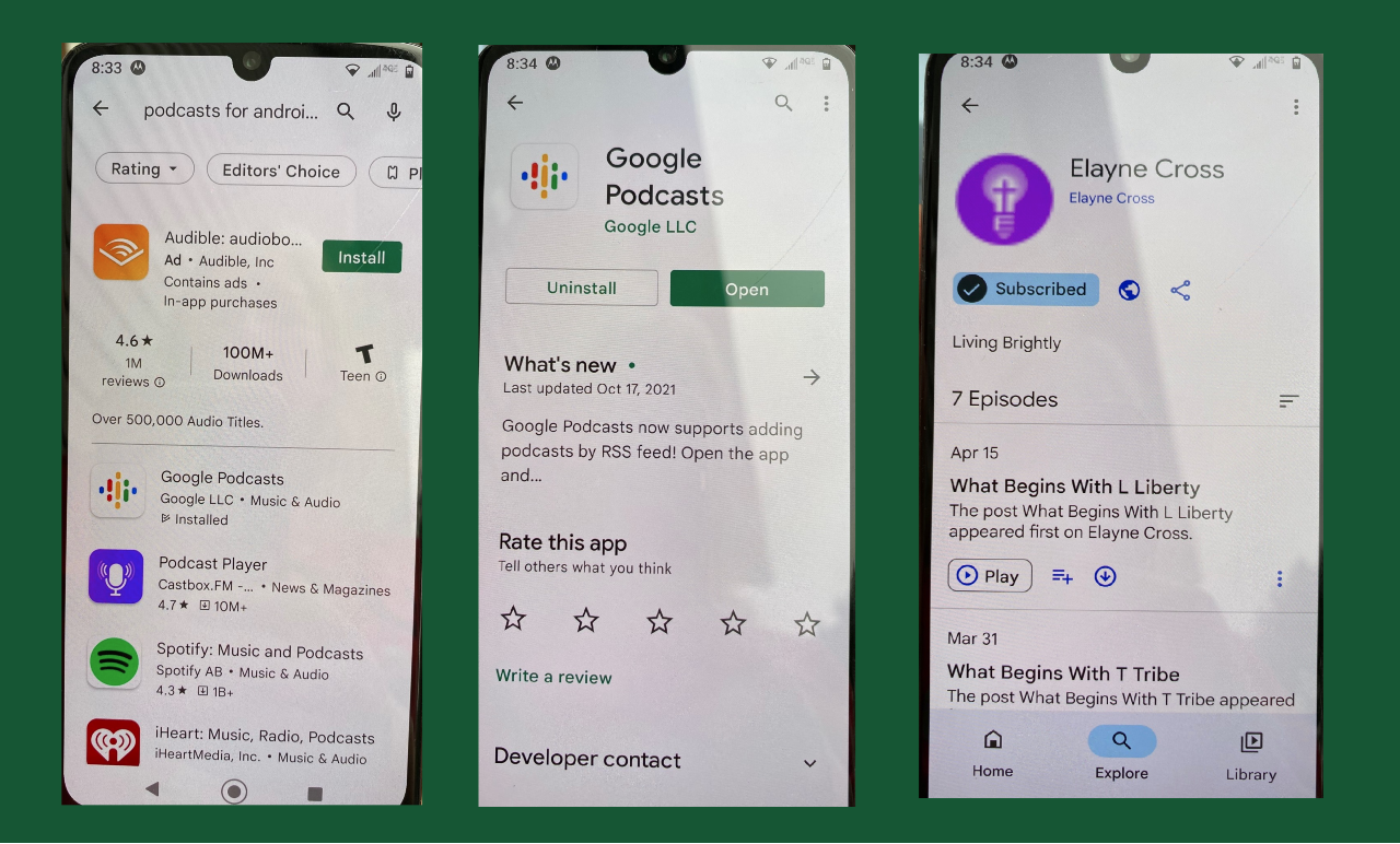 searching in Play Store for Podcast